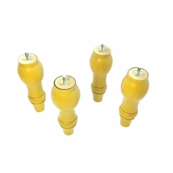 Wood Furniture Leg Couch Feet Sofa Chair Bed Table Ottoman Plinth Natural Set 4 - Picture 5 of 10